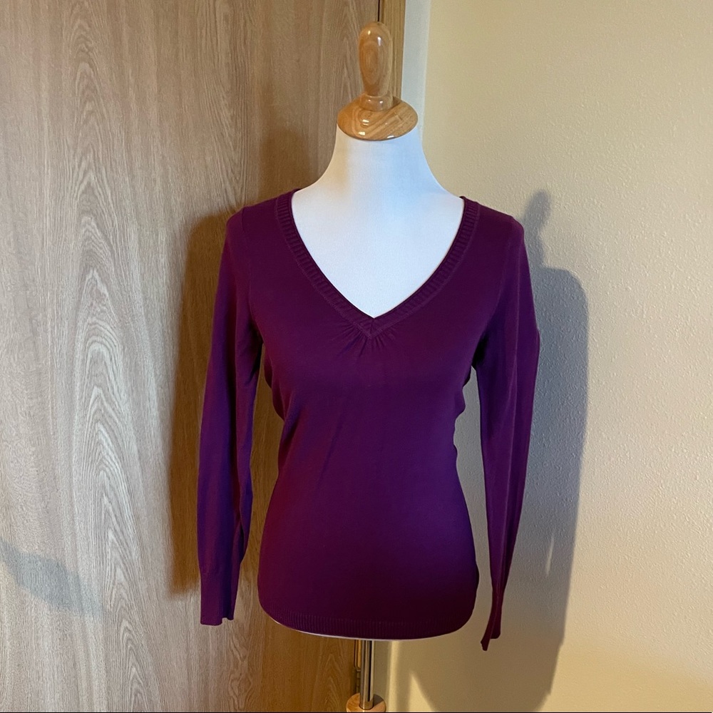 Caslon - Pretty Purple V-Neck Sweater - Size XS